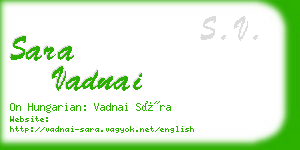 sara vadnai business card